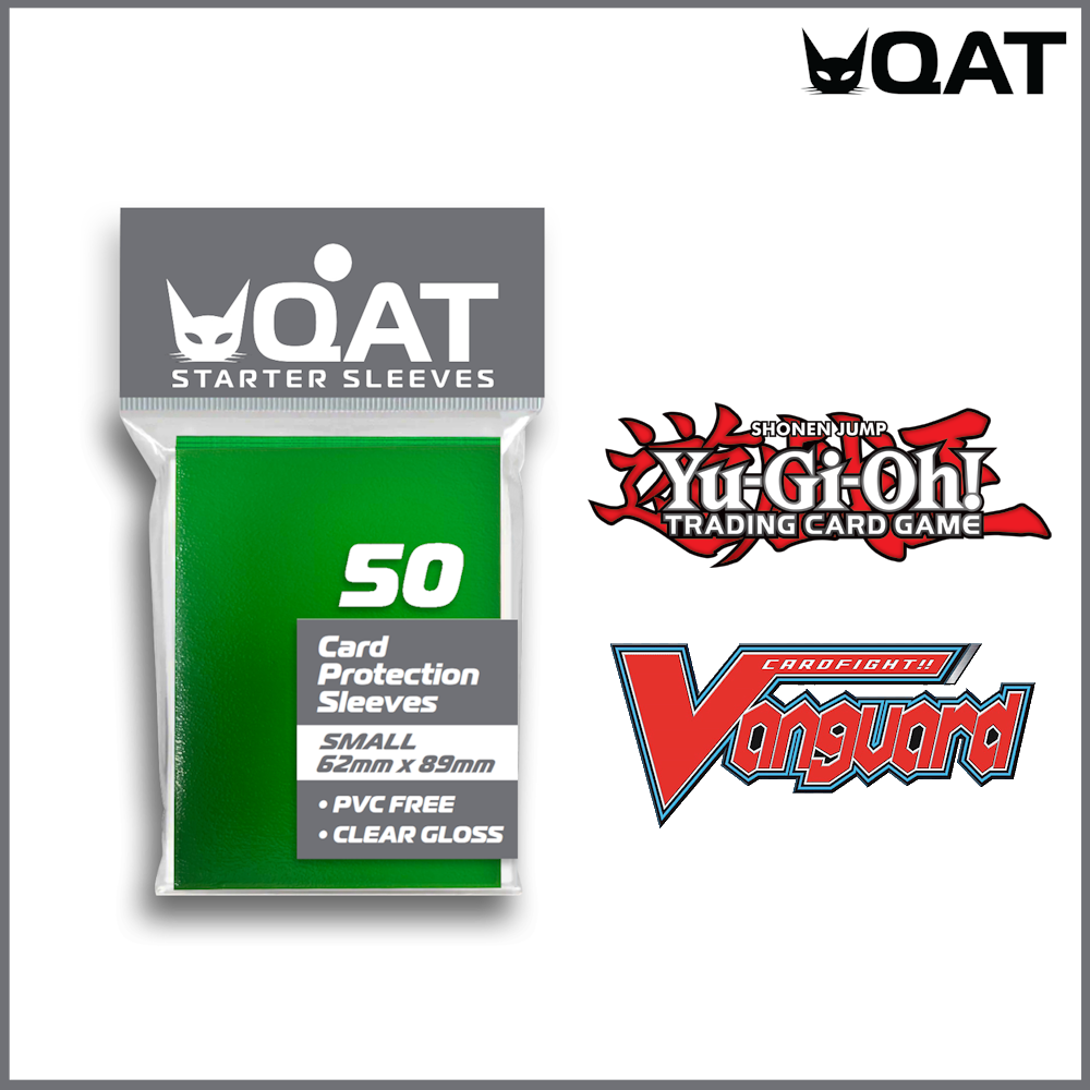 [QAT] [GLOSSY] Small Card Sleeves (62x89mm) [STARTER SERIES].  For Yu-Gi-Oh and Cardfight! Vanguard